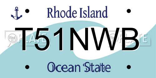 T51NWB Rhode Island License Plate