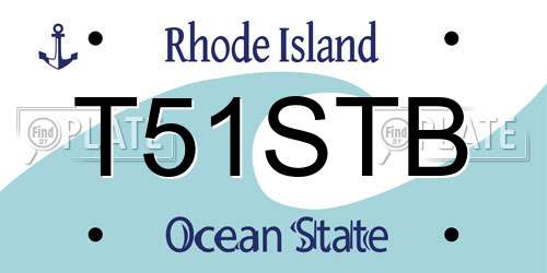 T51STB Rhode Island License Plate