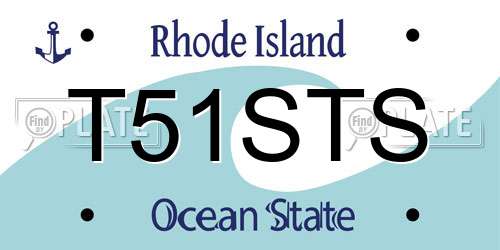 T51STS Rhode Island License Plate
