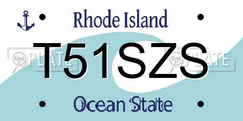T51SZS Rhode Island License Plate