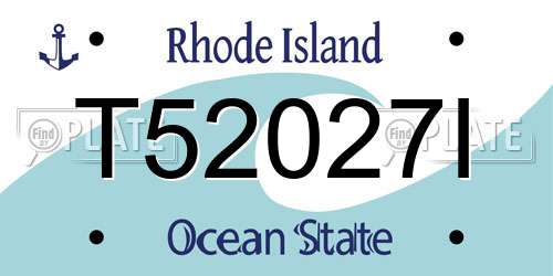 T52027I Rhode Island License Plate