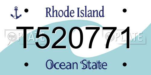 T520771 Rhode Island License Plate