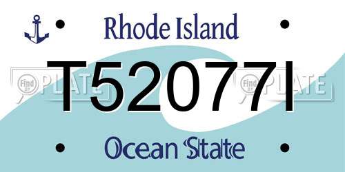 T52077I Rhode Island License Plate