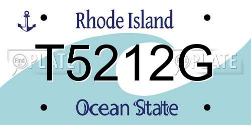T5212G Rhode Island License Plate