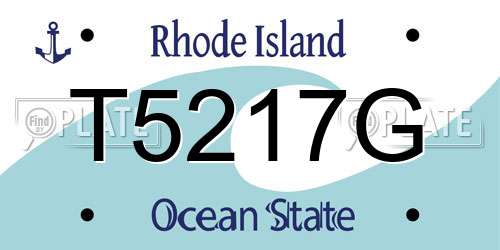 T5217G Rhode Island License Plate