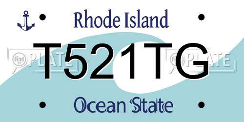 T521TG Rhode Island License Plate