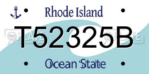 T52325B Rhode Island License Plate