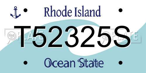 T52325S Rhode Island License Plate