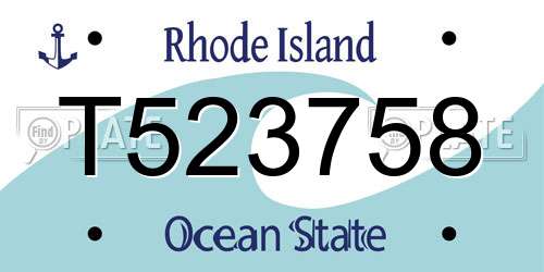 T523758 Rhode Island License Plate