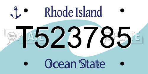T523785 Rhode Island License Plate