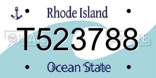 T523788 Rhode Island License Plate