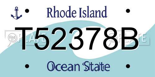 T52378B Rhode Island License Plate