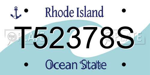 T52378S Rhode Island License Plate