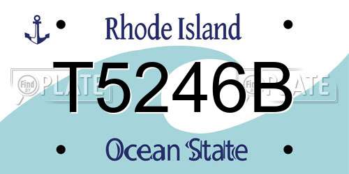 T5246B Rhode Island License Plate