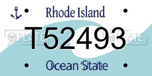 T52493 Rhode Island License Plate
