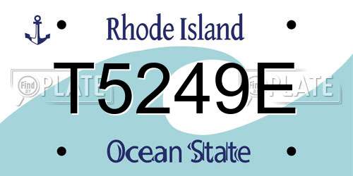 T5249E Rhode Island License Plate