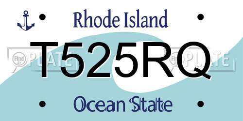 T525RQ Rhode Island License Plate