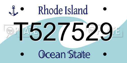 T527529 Rhode Island License Plate