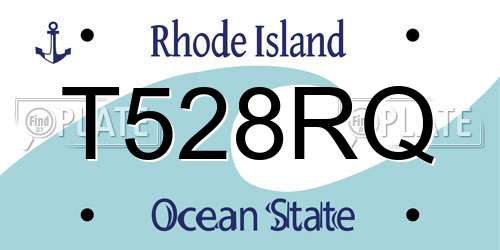 T528RQ Rhode Island License Plate