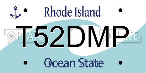 T52DMP Rhode Island License Plate