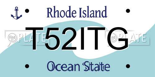 T52ITG Rhode Island License Plate