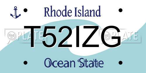 T52IZG Rhode Island License Plate