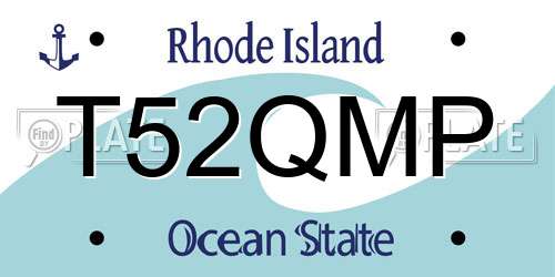 T52QMP Rhode Island License Plate