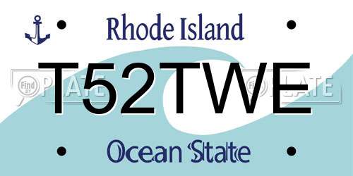 T52TWE Rhode Island License Plate