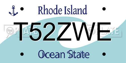 T52ZWE Rhode Island License Plate