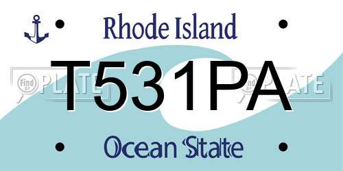 T531PA Rhode Island License Plate