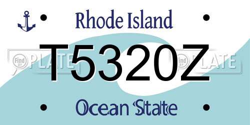 T5320Z Rhode Island License Plate