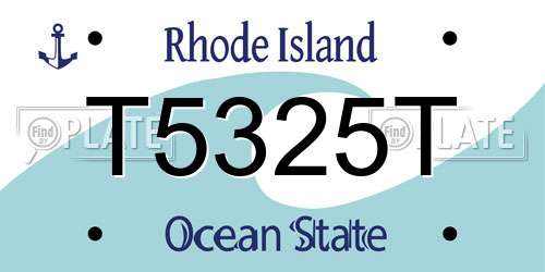 T5325T Rhode Island License Plate
