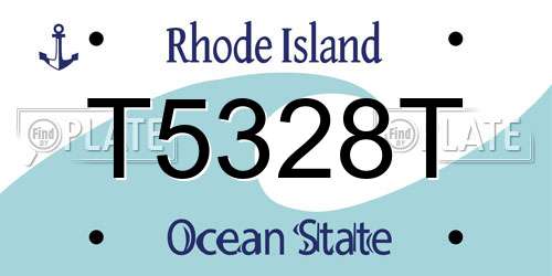 T5328T Rhode Island License Plate
