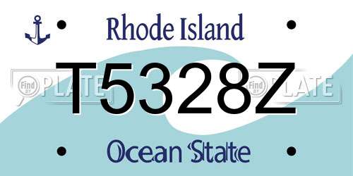 T5328Z Rhode Island License Plate