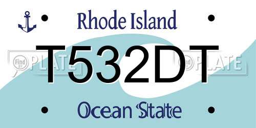 T532DT Rhode Island License Plate