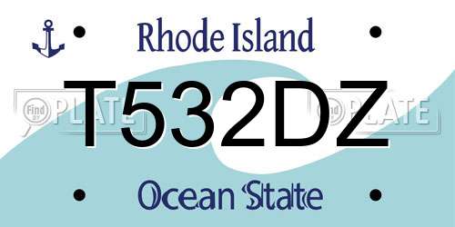 T532DZ Rhode Island License Plate