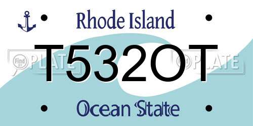 T532OT Rhode Island License Plate