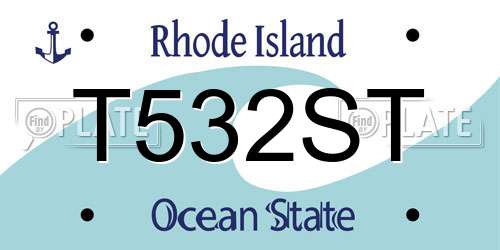 T532ST Rhode Island License Plate
