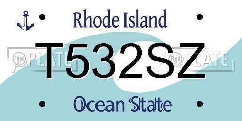 T532SZ Rhode Island License Plate