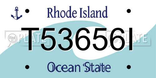 T53656I Rhode Island License Plate
