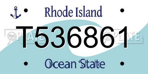 T536861 Rhode Island License Plate
