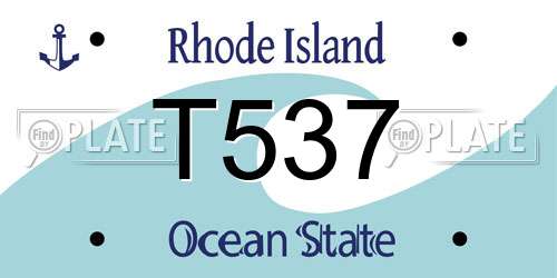 T537 Rhode Island License Plate