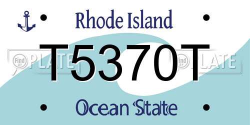 T5370T Rhode Island License Plate