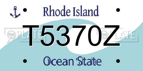T5370Z Rhode Island License Plate