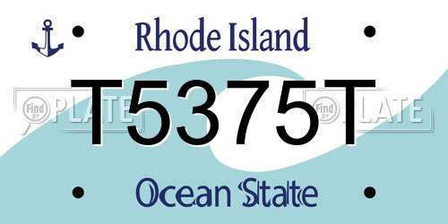 T5375T Rhode Island License Plate