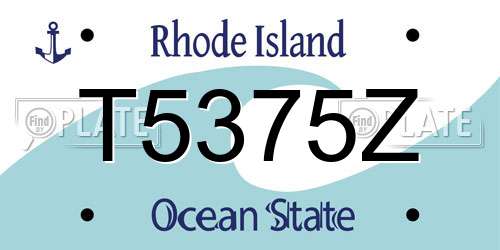 T5375Z Rhode Island License Plate
