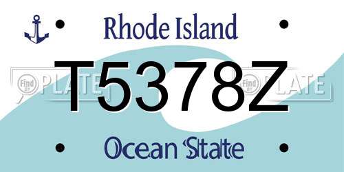 T5378Z Rhode Island License Plate