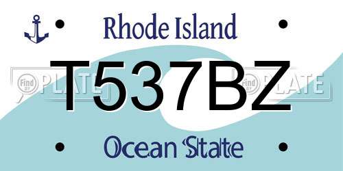 T537BZ Rhode Island License Plate