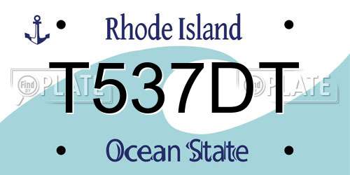 T537DT Rhode Island License Plate