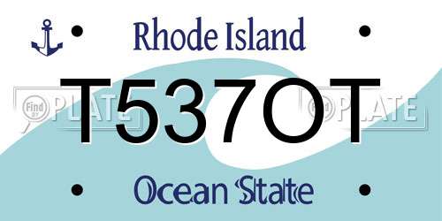 T537OT Rhode Island License Plate